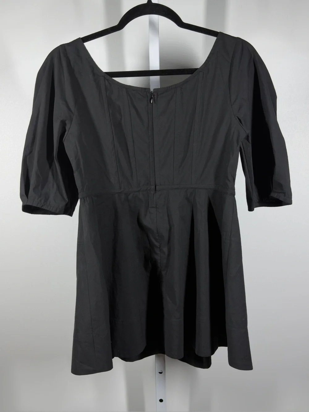 NWT Tuckernuck Nealy Black Puff Sleeve Corset Top Size Small